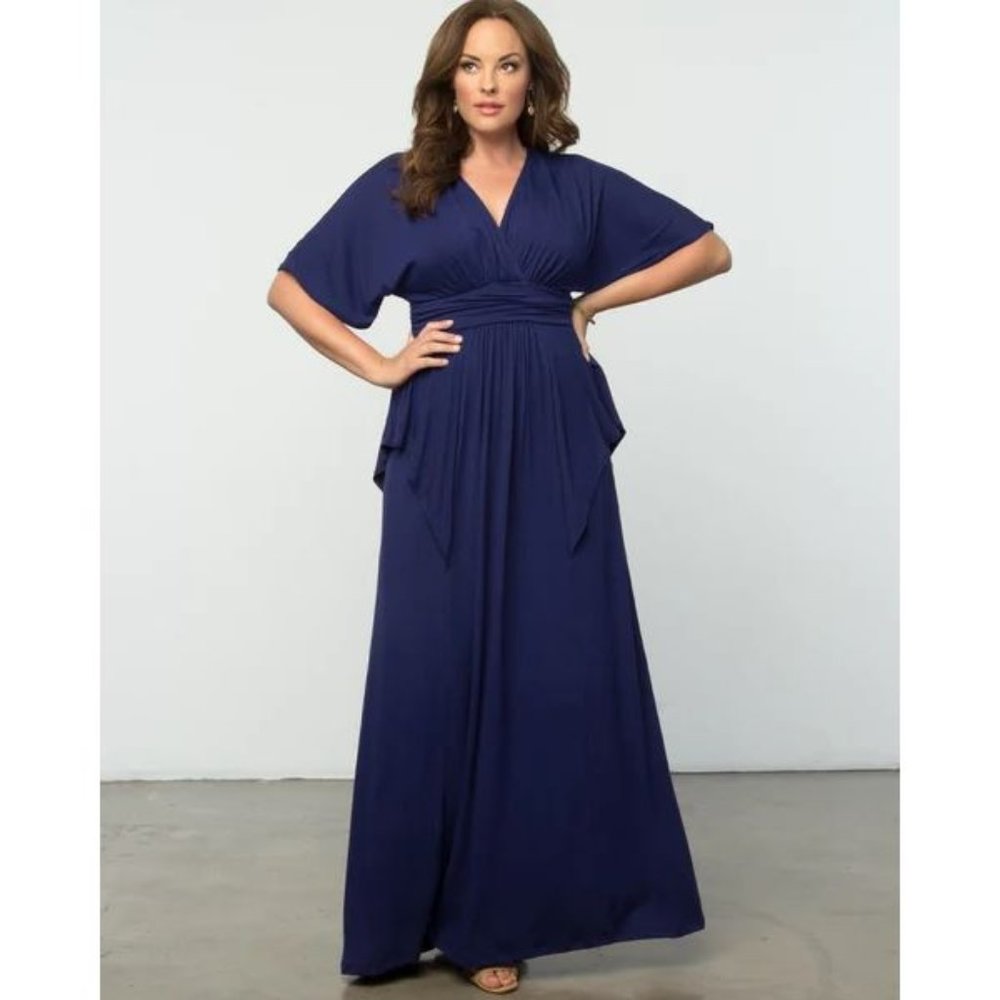 Kiyonna NWT Indie Flair Maxi Dress in Nouveau Navy size 2X